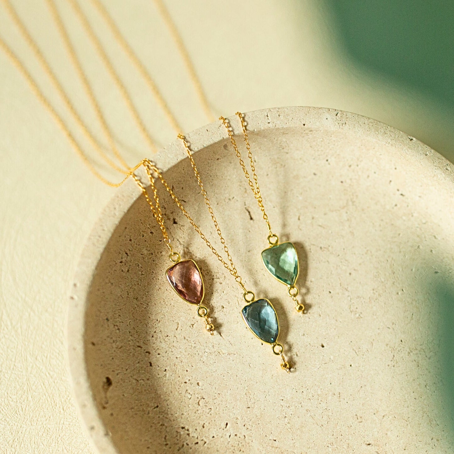 Green Amethyst Gold Isla Necklace