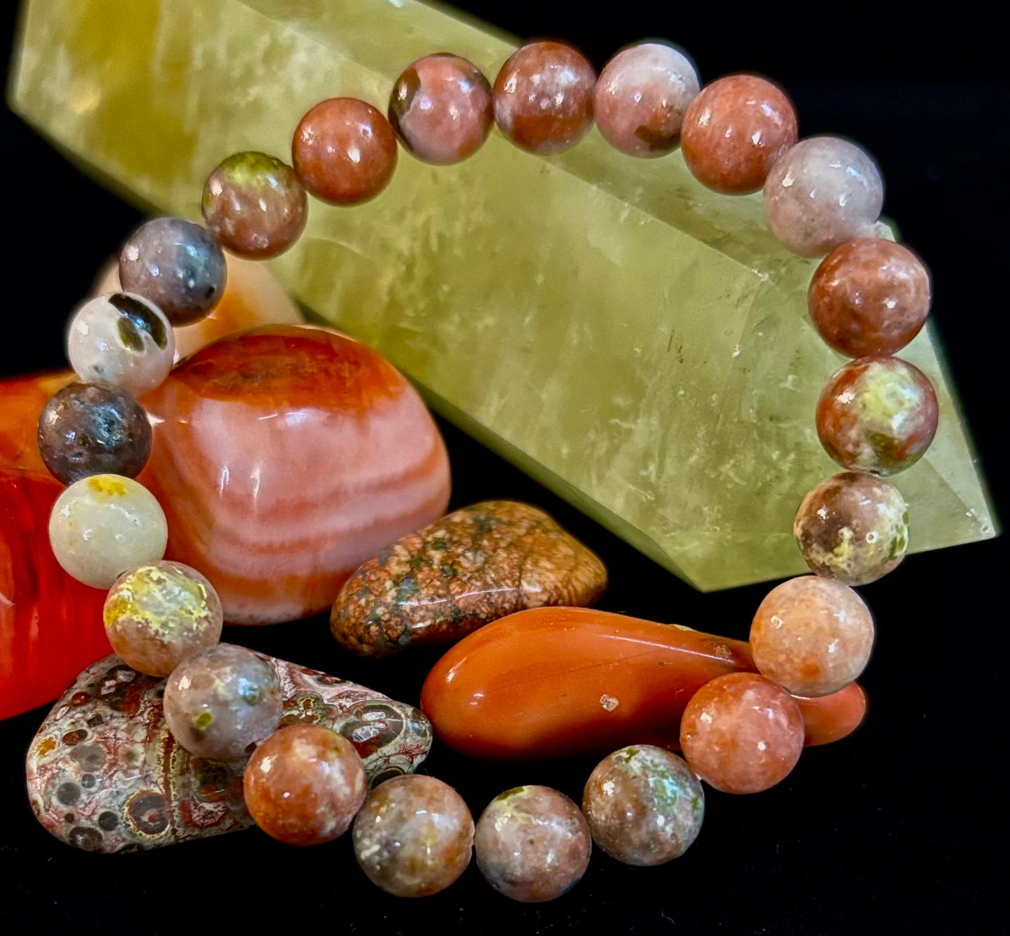 Pink Lepidolite Stress-Relief Bracelet – Heart & Crown Chakra Support