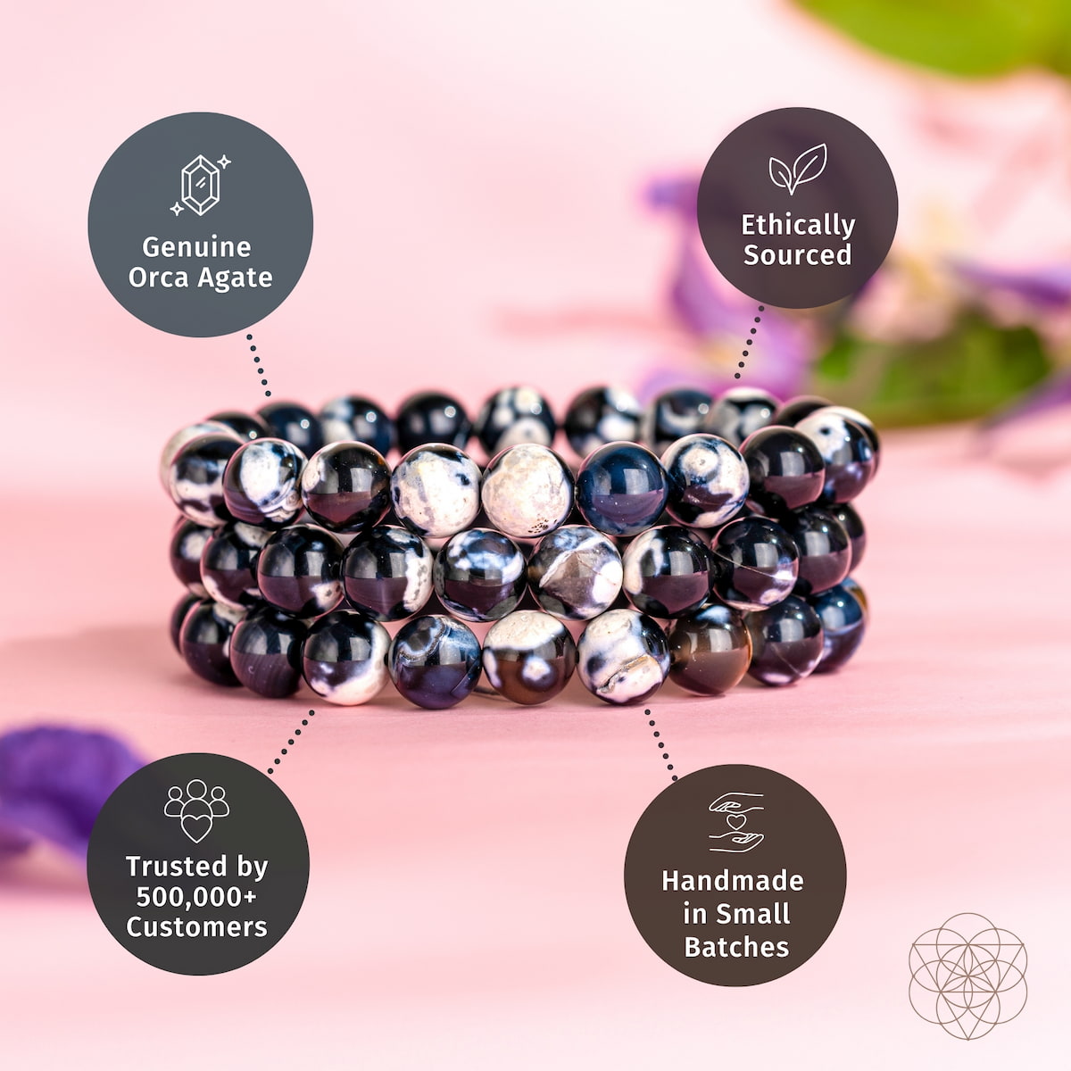 Exotic Orca Agate Bracelet of Deep Healing